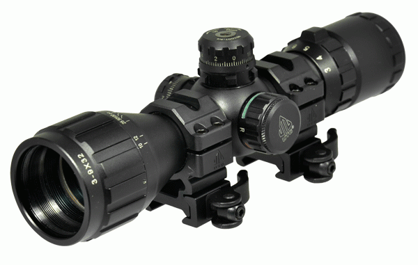 UTG 3-9X 32mm Zielfernrohr mit Rot/Grün Mil-dot, Montage