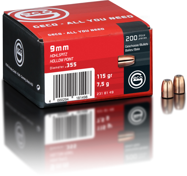 GECO 9mm Hohlspitz-Geschoss